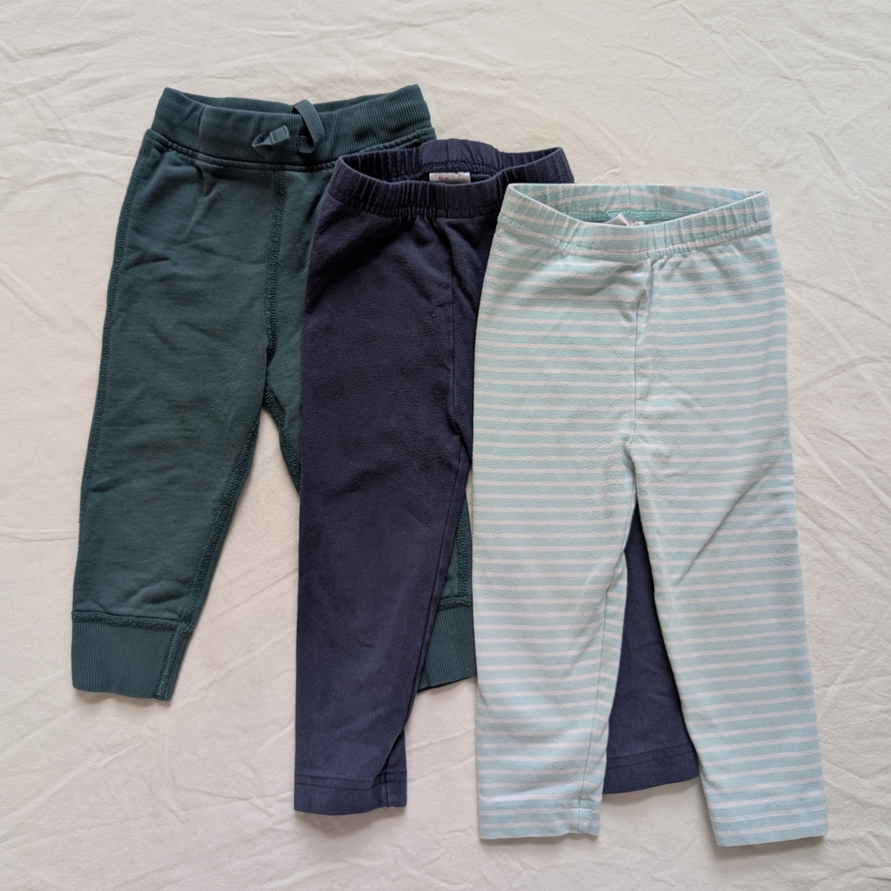 Hanna Andersson Kids' Leggings Set - Teal, Navy, and White Stripes